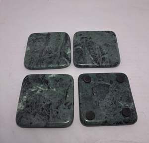 Sous-verres en marbre vert pour tasses à thé et verres à eau (taille - 3,5 x 3,5 pouces) - Product Image 3