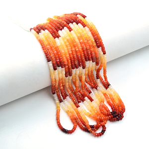 ลูกปัดโอปอลไฟเม็กซิกันธรรมชาติขนาด3.5-4มม. 16นิ้วสำหรับทำเครื่องประดับ - Product Image 3