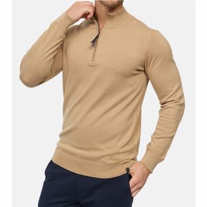 Sweat-shirt moderne pour homme avec fermeture éclair quart de tour, pull décontracté à manches longues en tissu doux, idéal pour l'hiver - Product Image 4