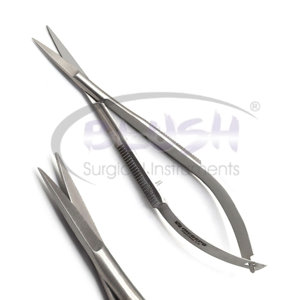 ชุดกรรไกรผ่าตัดเหล็กแบบแมนนวล 2 ชิ้น รุ่น Castroviejo Micro Noyes Spring Scissors แบบตรงและแบบโค้ง สำหรับงานจักษุ โดย Blush Surgical - Product Image 2