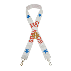 Correa para Bolso Universitario Bordada con Cuentas de Estrellas Blancas, Rojas y Azules Go Rebs, Proveedor Mayorista para Exportación - Product Image 6