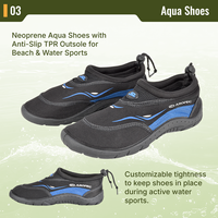 Aropec Chaussures d'eau confortables pour hommes, femmes et unisexe, chaussures d'eau professionnelles pour la plage et les sports aquatiques - Semelle extérieure en TPR durable