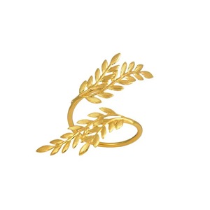 Leaf Shape Brass <b>Napkin</b> <b>Ring</b> Classic Table Decoration Accessory - Product Image 5
