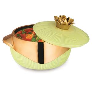 Best Quality Modern Double Walled Hot Cold Insulated Stainless Steel Casserole Dish Floral <b>Knob</b> Eco-friendly Dishwasher Safe - Product Image 1