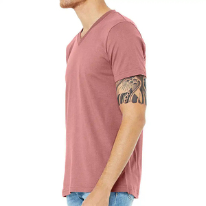 New Arrival High Quality Men's V-Neck <b>T</b>-<b>Shirts</b> <b>Polyester</b>/Cotton Fleece Regular Fit Custom Logo Color Eco-Friendly OEM Service - Product Image 3
