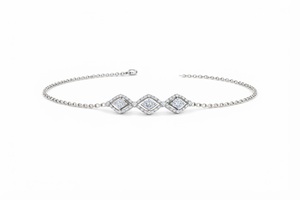 Pulsera de Moda de Oro Amarillo de 18K con Diamantes de Laboratorio, Pulsera de Diamantes con Forma de Marquesa Infinita, Cadena y Eslabones con Dijes para Niñas - Product Image 5