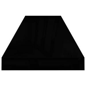 Ensemble de 2 étagères murales en MDF nid d'abeille noir brillant et métal - Product Image 5