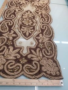 Handmade Glam Fabric <b>Table</b> Mat Irregular Shape Beaded Embroidery Design Luxury Decorative Accent Ali Fashion Art AFA01 - Product Image 2