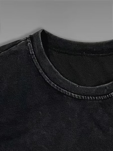T-shirt décontracté pour homme en polyester/coton tricoté, coupe classique, effet délavé vintage, imprimé graphique Brooklyn, délavage acide, écologique - Product Image 3