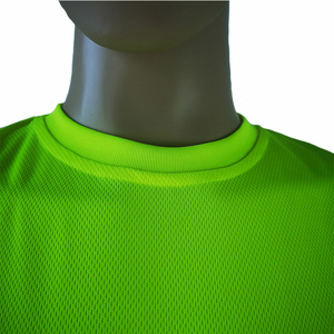 T-shirt réfléchissant haute visibilité à manches courtes, jaune fluorescent, chemise de travail de sécurité avec bandes réfléchissantes pour les travailleurs en extérieur - Product Image 4
