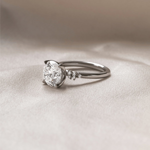 Bague de Mariage EtherStar Jewels en Or Massif 18K 14K 10K ou Argent, Diamant de Laboratoire Certifié IGI 1-5 carats, Taille Brillant, Monture Pétale, pour Mariage - Product Image 2