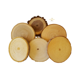 Tranches de bois de pin rondes rustiques naturelles, bois massif, matériau écologique pour la décoration artisanale DIY et les événements - Product Image 6