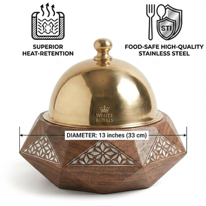 Inlaid Mother Pearl Stainless Steel Modern Casserole Hotpot Stainless Steel Dome Cover Traditional Gulf Buffet Dining Serveware - Product Image 4