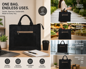 Solid Color Jute Tote Bag 14x11x4 Inch Zipper Closure Minimalist Style Daily Use - Product Image 4