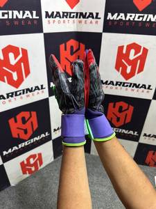 Guantes de Bateo de Cuero MARGINAL Rojos, Negros, Morados y Verdes con Acolchado y Cierre de Gancho y Bucle, Unisex para Adultos, para Entrenamiento - Product Image 5