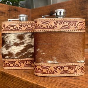 ขวดสะโพกทำจากหนังวัวทำจากสเตนเลสสตีลใส่ไวน์เหล้าวิสกี้งานตามสั่งยอดนิยม2024 - Product Image 3