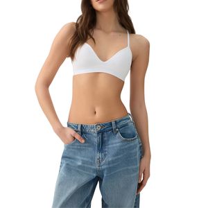 Top Deportivo para Mujer al por Mayor, Personalizado, de Color Sólido, con Tirantes Cruzados en la Espalda, Diseño sin Tirantes y con Relleno en el Pecho - Product Image 1