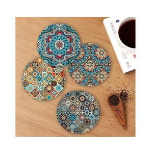 Posavasos de resina con estampado de Meena y diseño floral, hecho a mano para decoración de mesa por blossom craft india - Product Image 3