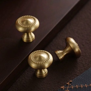 Traditional <b>Ceramic</b> Flower Shape Cabinet <b>Knobs</b> with Brass Center for Drawer Dresser Furniture Handle Durable Metal Hardware - Product Image 5