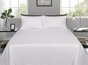 Cotton Bed Linen <b>Set</b> 3cm <b>Stripe</b> <b>Bedding</b> <b>Set</b> 3pcs Wholesale Cotton king Size Bedsheet <b>Sets</b> with pillow covers - Product Image 3