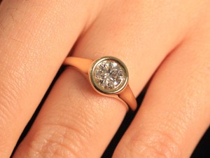 Anillo de Compromiso Solitario de Oro Sólido de 14K con Diamante Cultivado en Laboratorio Certificado por IGI, Chapado en Oro, Corte Redondo, 1 Quilate, Regalo de Aniversario - Product Image 4