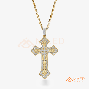 Iced Out Vintage <b>Cross</b> Pendant <b>Gold</b> Moissanite Hip Hop <b>Necklace</b> Christian Charm Jewelry for Men Women - Product Image 5
