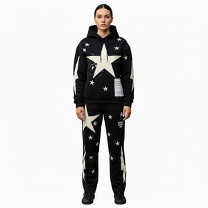 Trending Custom Star Graphic Tracksuit <b>Men</b> <b>Pullover</b> Hoodie Sweatpants Premium Streetwear Two Piece Jogging Set For Unisex - Product Image 2