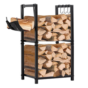 Firewood Stand for <b>Indoor</b> Fireplace, Outdoor Patio, <b>Fire</b> Pit - Product Image 6