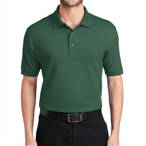 Polo à manches courtes pour homme, blanc uni, avec patte de boutonnage, col et poignets côtelés, style athlétique décontracté, vêtement de travail - Product Image 4