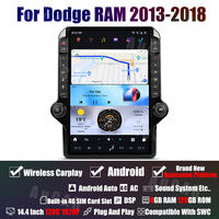 Autoradio AuCar 14,4 pouces, autoradio Android 14, écran Tesla, lecteur multimédia DVD, navigation GPS pour Dodge RAM 2013-2018, vidéo de voiture