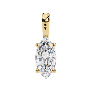 Collar con colgante solitario de diamante corte marquesa minimalista con un elegante y delicado engaste y cadena para un estilo sofisticado. - Product Image 3
