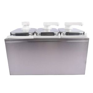 6L Stainless Steel Sauce Pump Dispenser Squeeze Condiment Dispensing Container Drink Dispenser with Pump Station - Product Image 1