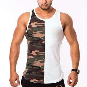 Débardeur uni pour homme en coton et élasthanne, coupe ajustée, sans manches, pour la gym, personnalisable avec impression de marque, vêtements de musculation, vente en gros - Product Image 1