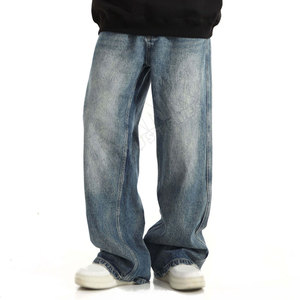Prix d'usine – Jean baggy délavé pour homme, style streetwear, décontracté et tendance - Product Image 3