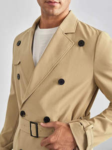 Elegante Abrigo Largo de Lana para Hombre, Chaqueta de Invierno Cálida, Gabardina para Otoño, Ropa de Calle Informal y Formal, Venta al por Mayor - Product Image 6