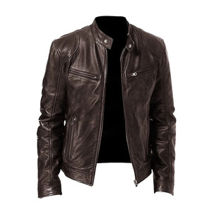 Premium <b>Men</b> <b>Leather</b> <b>Jacket</b> Fashion Casual Outerwear Genuine <b>Leather</b> Durable Windproof And Comfortable Design - Product Image 5