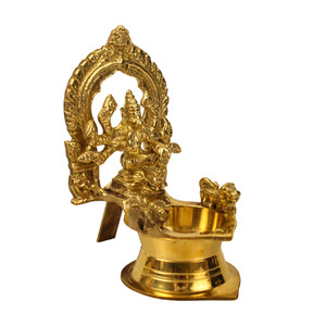 Lámpara de Pooja Artesanal de Latón Varahi Amman Vilakku, Diosa Sagrada Varahi Deepam - Product Image 4
