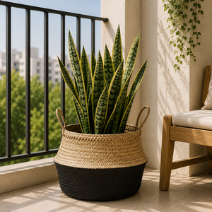 Cesta de mimbre natural tejida a mano al por mayor, multiusos, decorativa, para almacenamiento en el hogar, sala de estar, cocina, guardería - Product Image 2