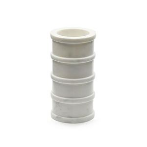 Porte-bougie rond en marbre blanc fait main en Inde, élégant centre de table, décoration pour la maison et la cuisine, vente en gros au meilleur prix - Product Image 3