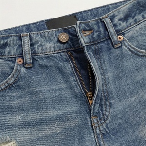 Shorts en jean taille haute tendance pour femmes, style décontracté d'été pour jeunes femmes, effet déchiré et délavé, couleur personnalisable - Product Image 4