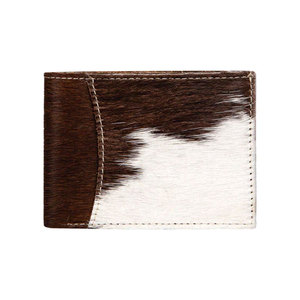 Nouvel Arrivage Portefeuille en Cuir Véritable Imprimé Peau de Vache avec Poils, Porte-Cartes et Porte-Monnaie pour Homme, Cadeau pour Lui - Product Image 1