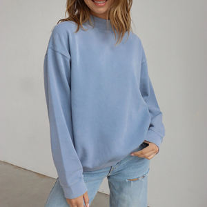 เสื้อสเวตเชิ้ตคอเต่าทรงหลวมผ้าฝ้ายฟลีซสีชมพูล้วนสำหรับผู้หญิง รุ่นใหม่ปี 2026 ทรงบ็อกซี่ ชายเสื้อแบบริบ สไตล์วินเทจ สามารถปรับแต่งได้ - Product Image 6