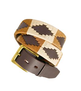 Ceinture de polo argentine traditionnelle en cuir de vachette de qualité supérieure avec surpiqûres colorées et boucle en laiton, personnalisable - Product Image 4