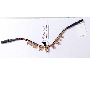 Al por mayor: Cabezada de cuero de lujo para caballo con cambio rápido, cristal colgante en oro rosa, para carreras ecuestres - Product Image 1