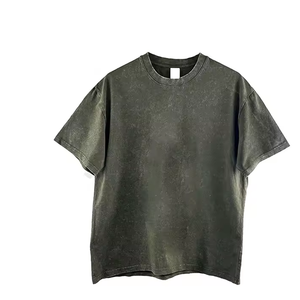 Premium Quality Cotton Men's Oversized Solid Canvas T-Shirt Custom Logo Printing Breathable O-Neck Short Sleeve High - Product Image 1