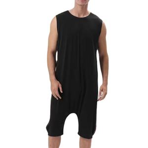 Ensemble de yoga unisexe, col rond, sans manches, léger, 100% coton, séchage rapide, respirant, poches zippées, anti-rides, vêtements de sport - Product Image 1