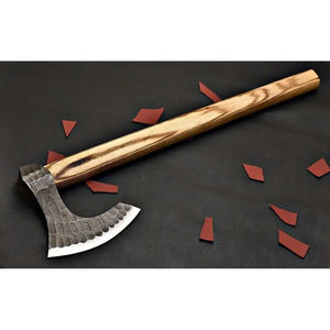 Burraq 19" Custom Handmade Carbon Steel Rosewood Handle Tomahawk Splitting <b>Axe</b> Heavy Duty Industrial DIY Outdoor <b>Camping</b> Hunting - Product Image 5