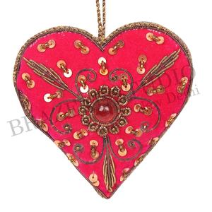 Adornos Navideños Personalizados de Terciopelo Satinado con Cuentas Bordadas a Mano, Ecológicos, de Brazeal Studio, Hilos Dorados de Fábrica - Product Image 1