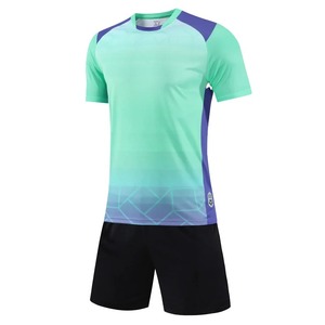 Ensembles de maillots dégradés, t-shirts et shorts de football, tenues de sport décontractées pour l'entraînement en salle, uniformes de sport tendance en polyester, vêtements de badminton - Product Image 5