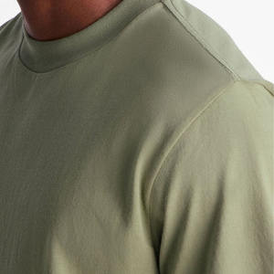 T-shirt en coton respirant à manches courtes pour homme, col rond, streetwear, couleur unie, fabrication OEM ODM, fournisseur - Product Image 2